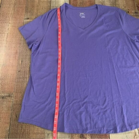 JMS Just my size purple short sleeve v-neck top women’s plus size 2X - Picture 3 of 6